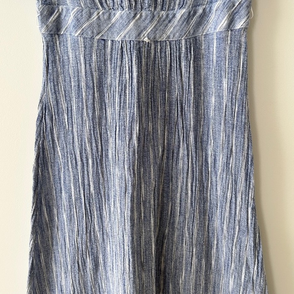 Calvin Klein 100% Cotton Blue & White Striped Short Sleeve Maxi Dress - Picture 3 of 16